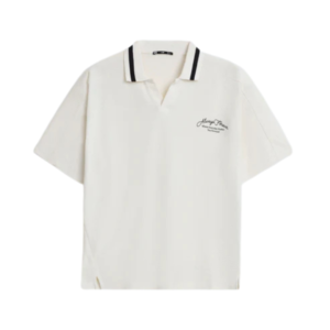 Heritage Stripe Collar White Polo Shirt