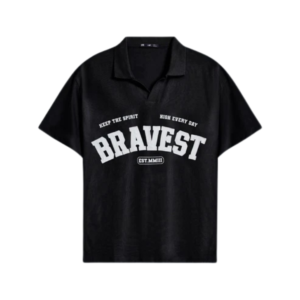Bravest Black Graphic Polo Shirt