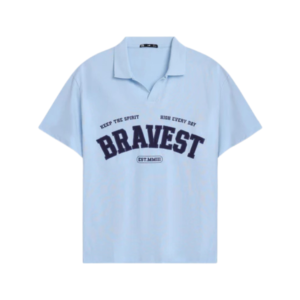 Bravest Sky Blue Graphic Polo Shirt